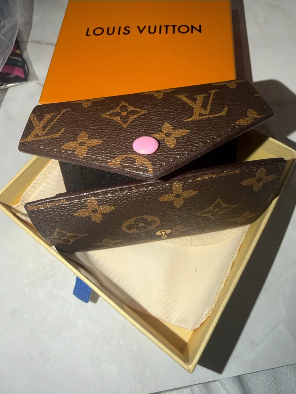 Small Fashion Wallet with Pink Snap Button